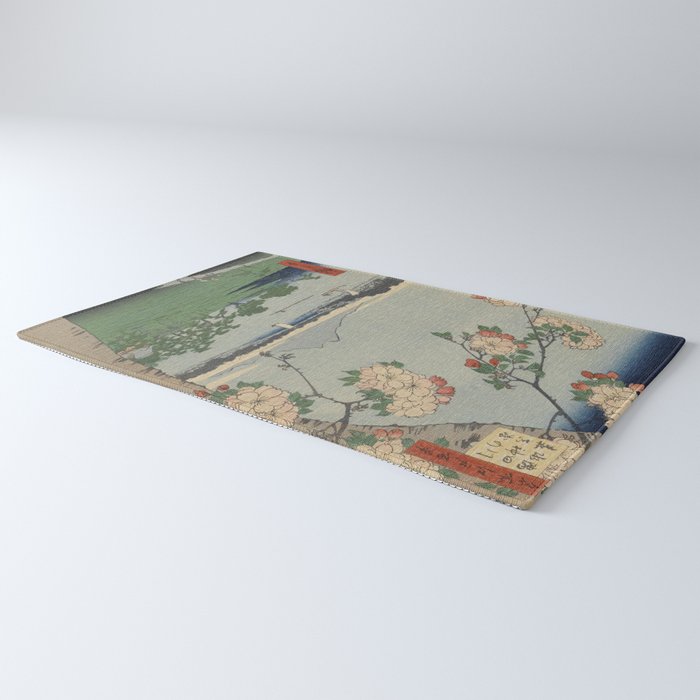 Cherry Blossoms on Spring River Ukiyo-e Japanese Art Rug Gallery Image 3