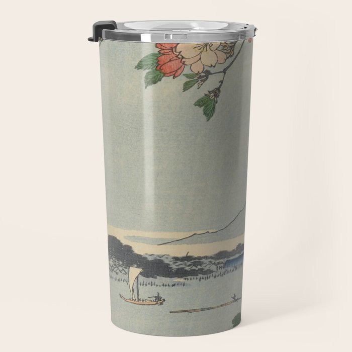Cherry Blossoms on Spring River Ukiyo-e Japanese Art Travel Mug Gallery Image 3