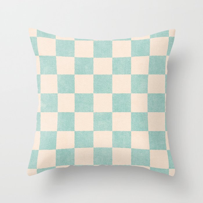CHECKER - 001 - Sea Glass Throw Pillow Gallery Image 6