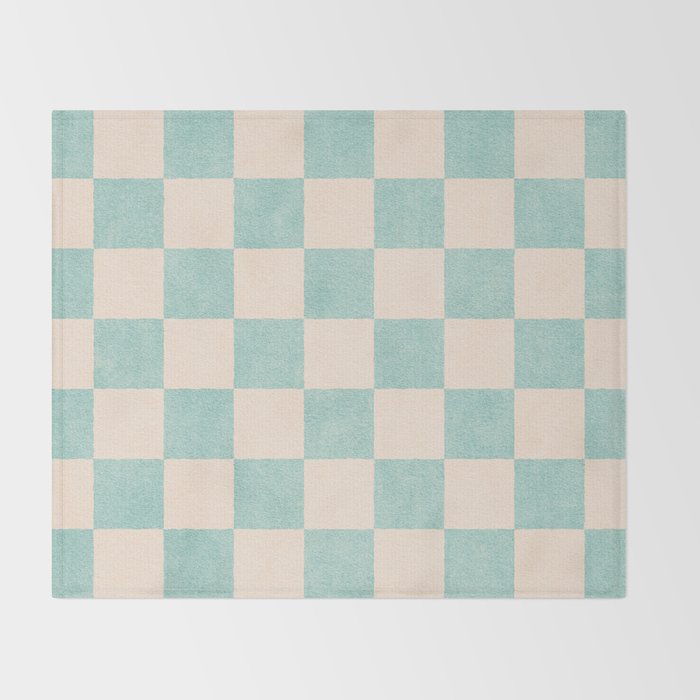 CHECKER - 001 - Sea Glass Throw Blanket Gallery Image 2