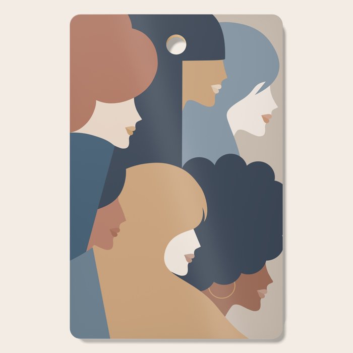 Girl Power portrait - we persist - Earthy #girlpower Cutting Board Gallery Image 1