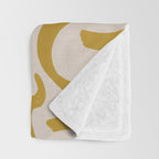 Retro Mustard Scribbles - Abstract Mid Century Brush Throw Blanket Gallery Image 3