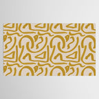 Retro Mustard Scribbles - Abstract Mid Century Brush Tablecloth Gallery Image 2