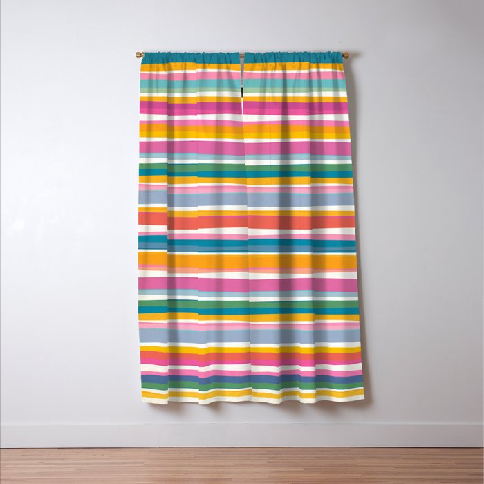 Beach Dreams Stripe Line Art Window Curtain Gallery Image 3