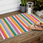 Beach Dreams Stripe Line Art Outdoor Rug Gallery Image 2