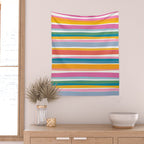 Beach Dreams Stripe Line Art Wall Tapestry Gallery Image 2