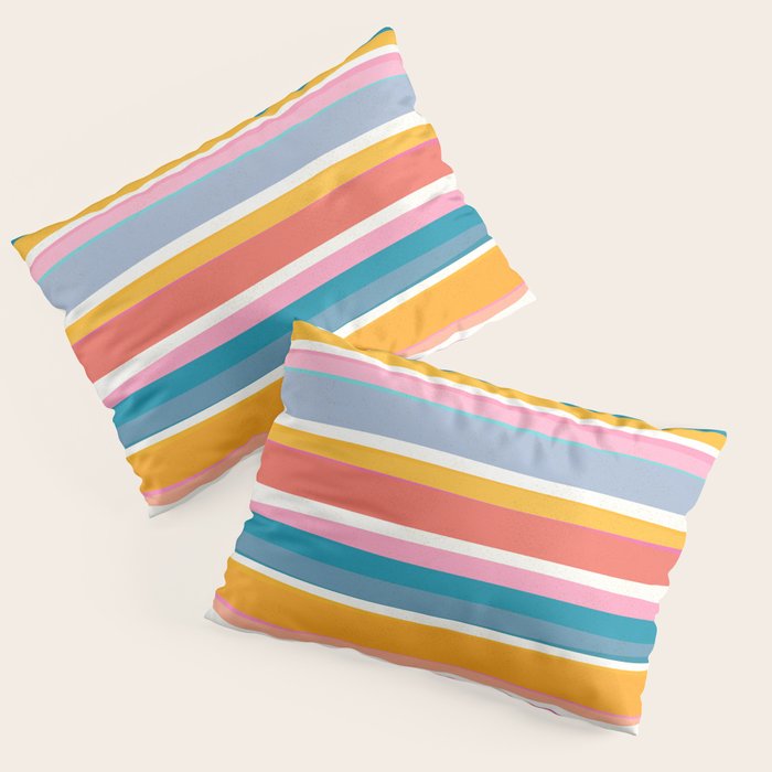 Beach Dreams Stripe Line Art Pillow Sham Gallery Image 1