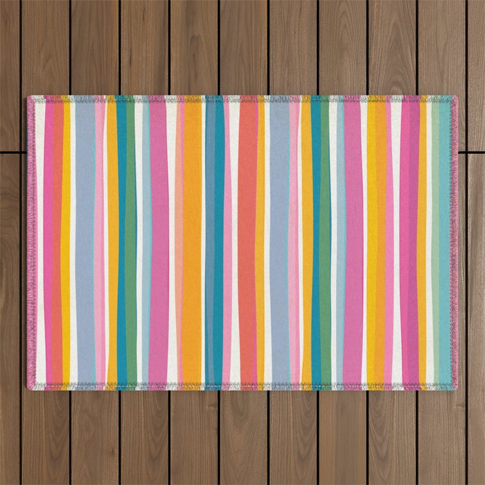 Beach Dreams Stripe Line Art Outdoor Rug Gallery Image 1