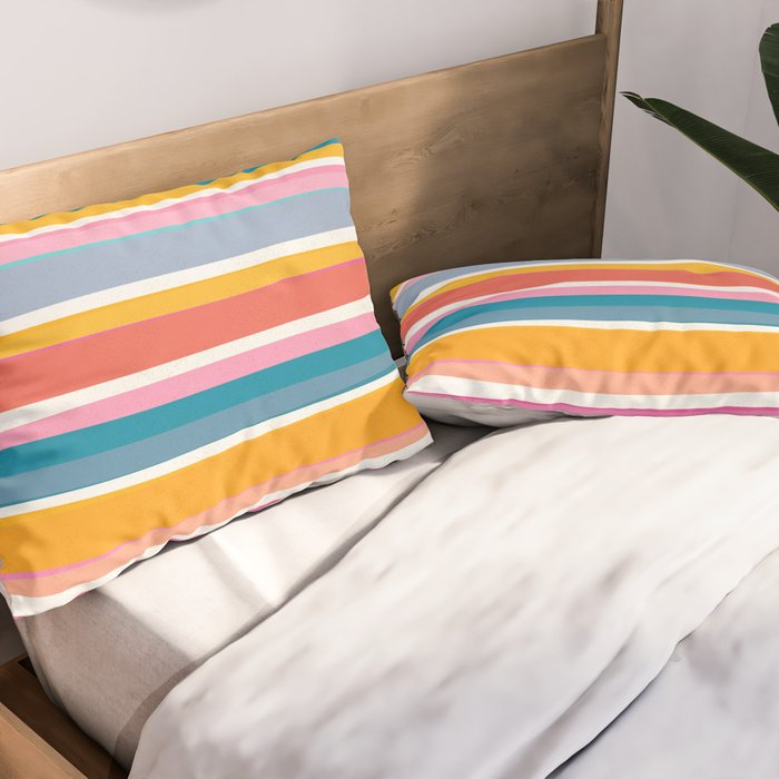 Beach Dreams Stripe Line Art Pillow Sham Gallery Image 2