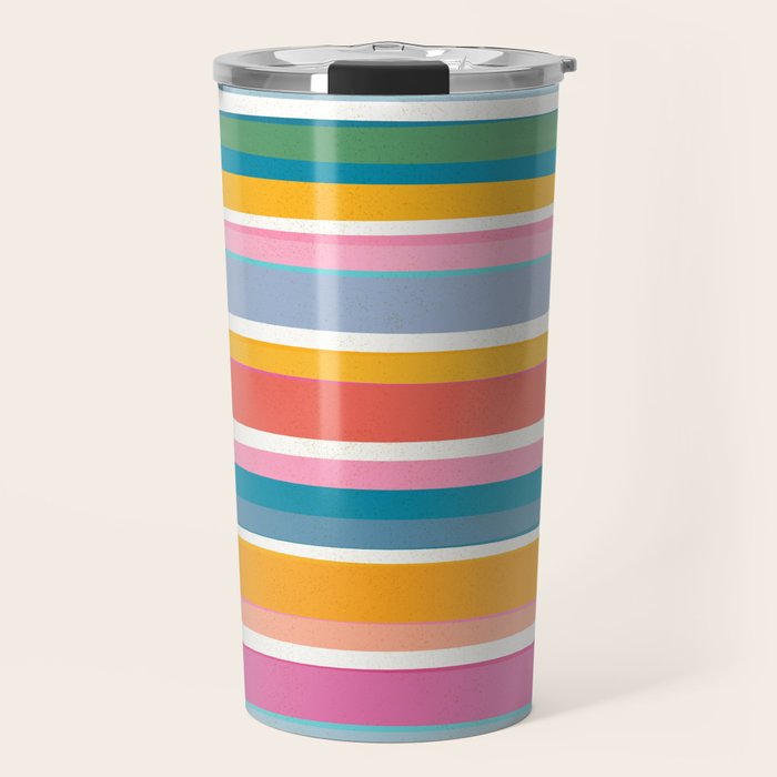 Beach Dreams Stripe Line Art Travel Mug Gallery Image 1