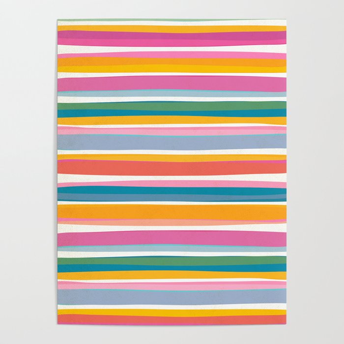 Beach Dreams Stripe Line Art Poster Gallery Image 4