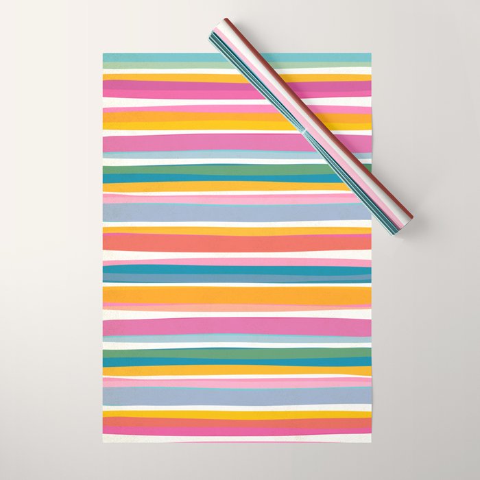 Beach Dreams Stripe Line Art Wrapping Paper Gallery Image 1