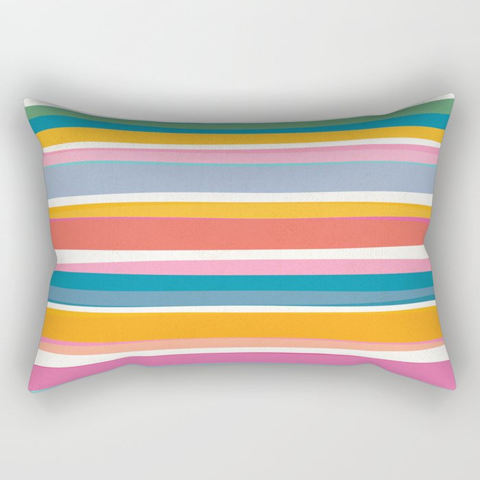 Beach Dreams Stripe Line Art Rectangular Pillow Gallery Image 1