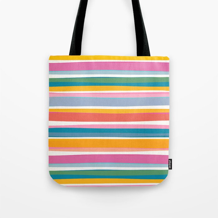 Beach Dreams Stripe Line Art Tote Bag Gallery Image 1