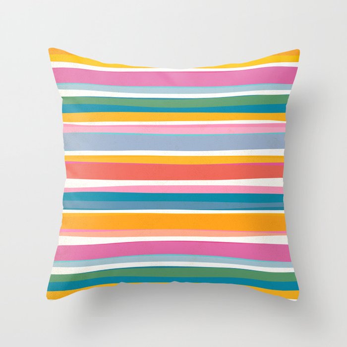 Beach Dreams Stripe Line Art Throw Pillow Gallery Image 6