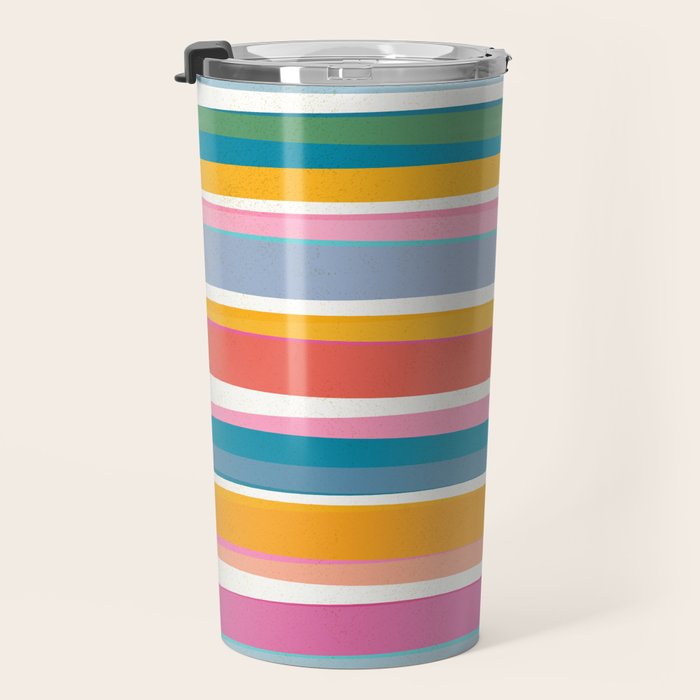 Beach Dreams Stripe Line Art Travel Mug Gallery Image 3