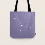 Cancer Zodiac Star Constellation Line Art Lavender Purple Tote Bag Gallery Image 1