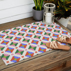 Festive Quilted Starburst Pattern - Vibrant Holiday Design Outdoor Rug Gallery Image 2