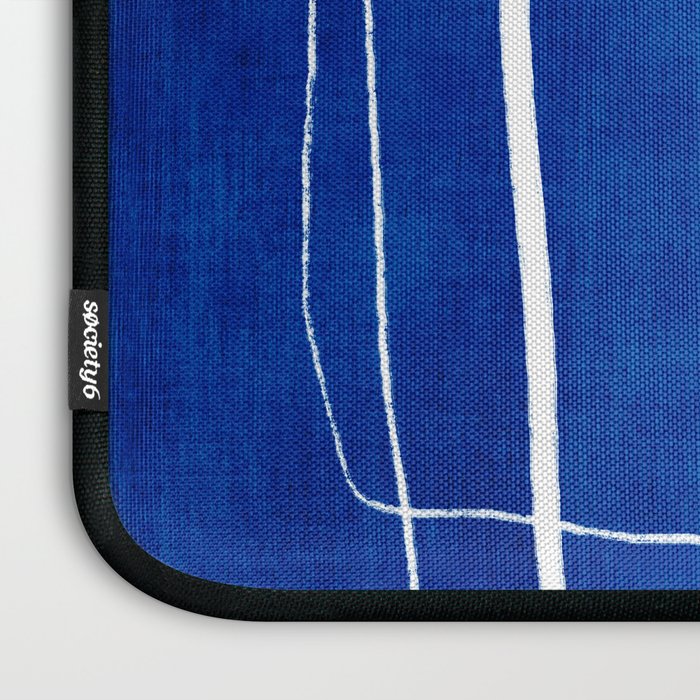 White Line Art Cobalt Blue Background Neon Look Laptop Sleeve Gallery Image 3
