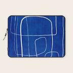 White Line Art Cobalt Blue Background Neon Look Laptop Sleeve Gallery Image 1