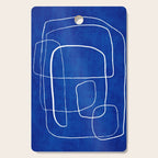 White Line Art Cobalt Blue Background Neon Look Cutting Board Gallery Image 1