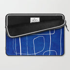 White Line Art Cobalt Blue Background Neon Look Laptop Sleeve Gallery Image 2