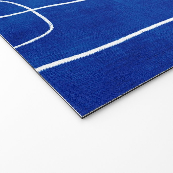 White Line Art Cobalt Blue Background Neon Look Welcome Mat Gallery Image 2