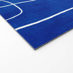 White Line Art Cobalt Blue Background Neon Look Welcome Mat Gallery Image 2