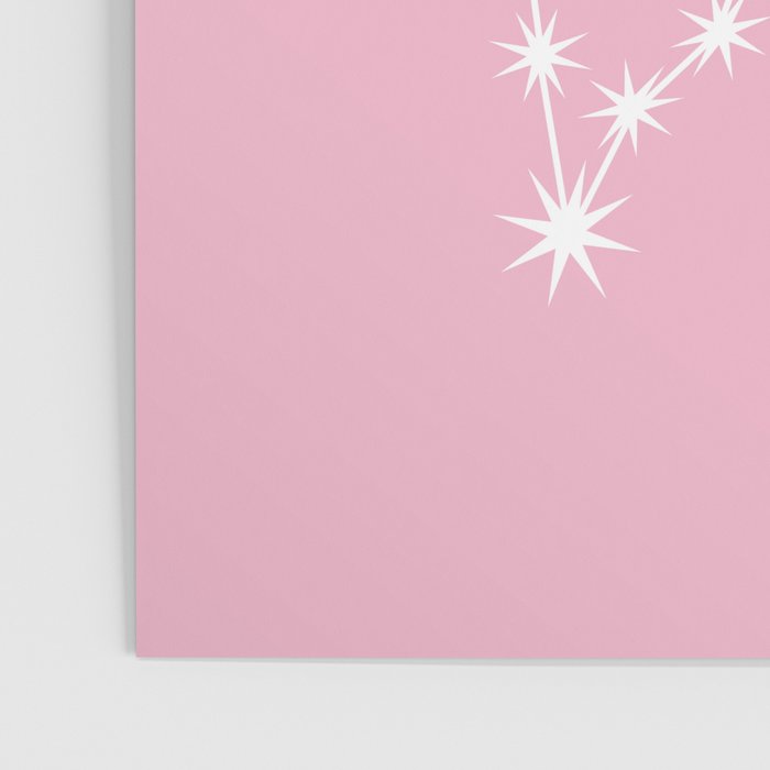 Pisces Zodiac Star Constellation Line Art Soft Pink Poster Gallery Image 3