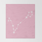 Pisces Zodiac Star Constellation Line Art Soft Pink Throw Blanket Gallery Image 2