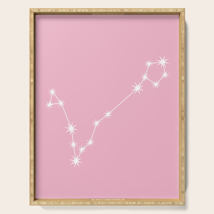 Pisces Zodiac Star Constellation Line Art Soft Pink Serving Tray Gallery Image 1