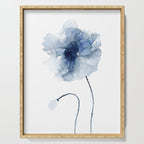 Blue Watercolor Poppies #2 Serving Tray Gallery Image 1