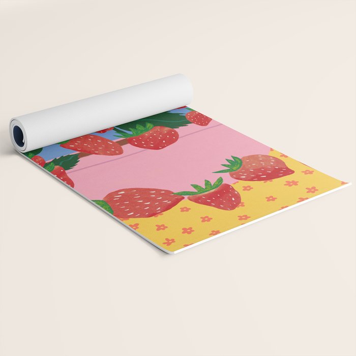 Potted Strawberries Yoga Mat Gallery Image 2