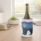 Forest Bear Silhouette Watercolor Galaxy Wine Chiller Gallery Image 4