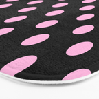 Polka Dots (Pink & Black Pattern) Bath Mat Gallery Image 3