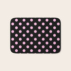 Polka Dots (Pink & Black Pattern) Bath Mat Gallery Image 1