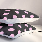Polka Dots (Pink & Black Pattern) Pillow Sham Gallery Image 3