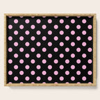 Polka Dots (Pink & Black Pattern) Serving Tray Gallery Image 1
