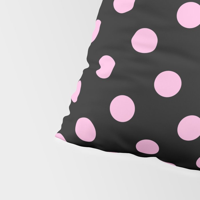 Polka Dots (Pink & Black Pattern) Pillow Sham Gallery Image 4