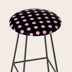 Polka Dots (Pink & Black Pattern) Stool Gallery Image 2