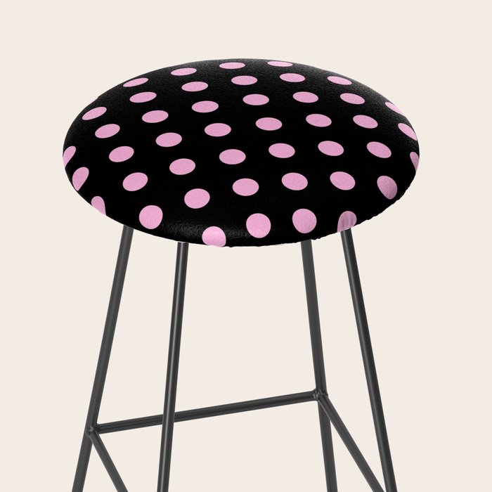 Polka Dots (Pink & Black Pattern) Stool Gallery Image 2