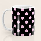 Polka Dots (Pink & Black Pattern) Coffee Mug Gallery Image 3