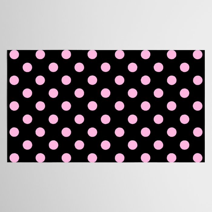 Polka Dots (Pink & Black Pattern) Tablecloth Gallery Image 2