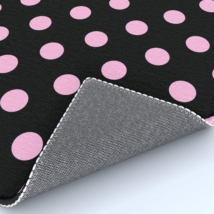 Polka Dots (Pink & Black Pattern) Rug Gallery Image 4