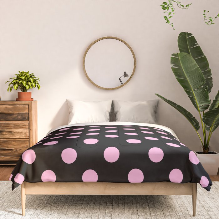 Polka Dots (Pink & Black Pattern) Comforter Gallery Image 3
