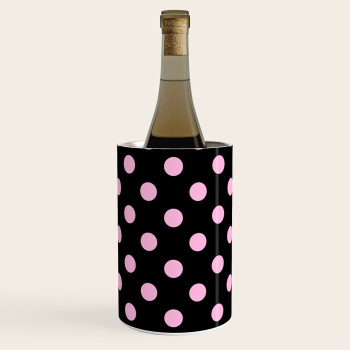 Polka Dots (Pink & Black Pattern) Wine Chiller Gallery Image 2