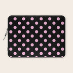 Polka Dots (Pink & Black Pattern) Laptop Sleeve Gallery Image 1