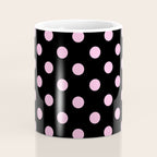 Polka Dots (Pink & Black Pattern) Coffee Mug Gallery Image 4
