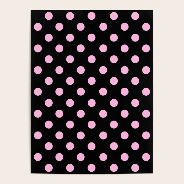 Polka Dots (Pink & Black Pattern) Poster Gallery Image 1