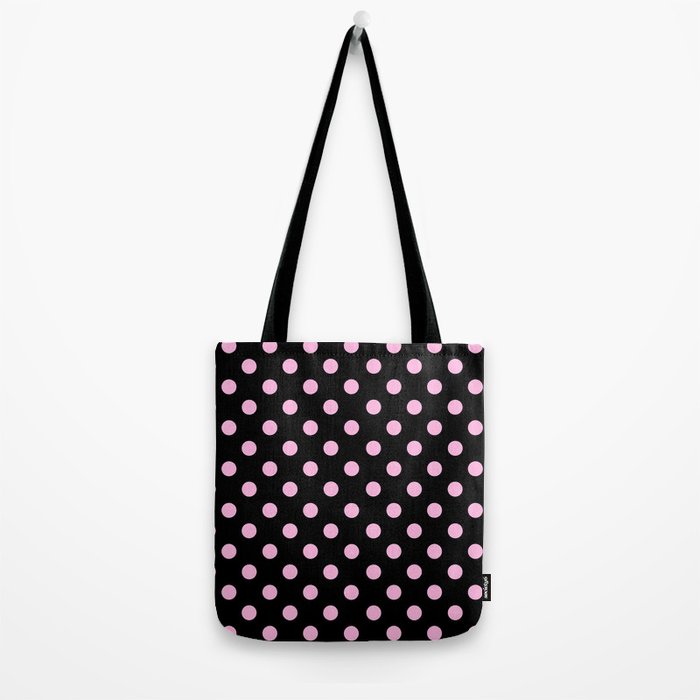 Polka Dots (Pink & Black Pattern) Tote Bag Gallery Image 2